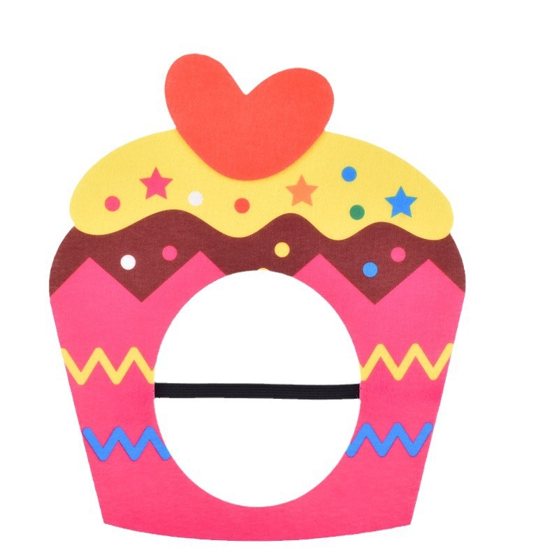 Fieltro pequeño libro rojo creativo pastel de cabeza sombrero extraño partido fotos decoración props máscara de fiesta de cumpleaños