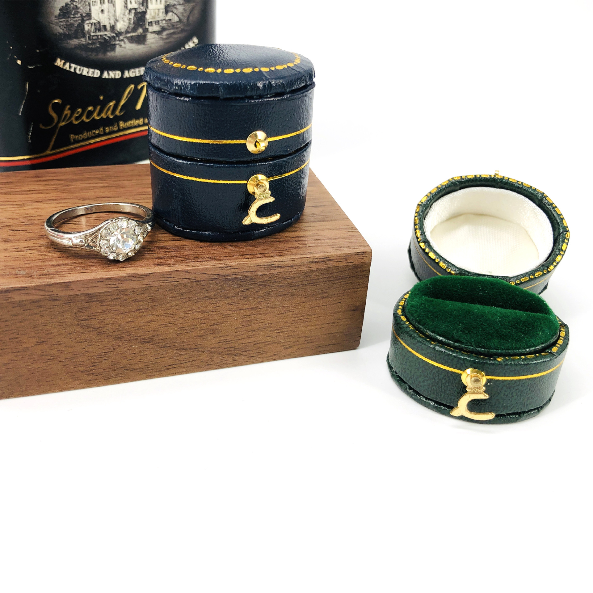 八角形迷你复古戒指盒复古首饰盒椭圆形维多利亚首饰盒摆拍道具