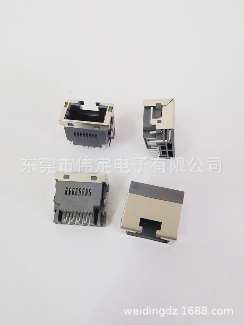 沉板贴片RJ45连接器 SMT网络接插件 板上4.2mm可带灯