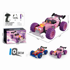 IQ0EM特許製品ライト付き2.4G高速リモートコントロールオフロード特技車子供漫画ドリフト車男の子