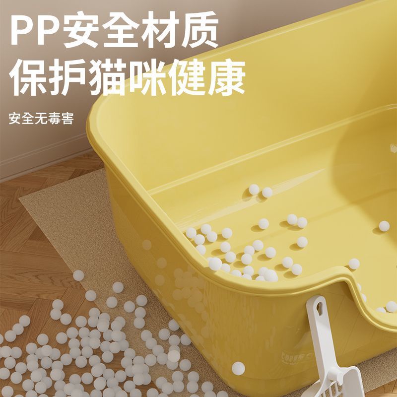 La caja de arena para gatos es de gran tamaño, a prueba de salpicaduras externas, el inodoro para gatos, la caja de arena para gatos enorme y abierta, los fabricantes de suministros para mascotas envían al por mayor