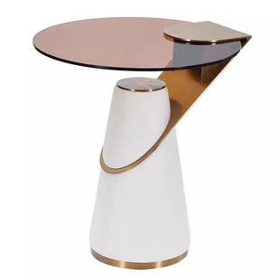 New Style Exquisite Household Corner Table Modern Simple Living Room Sofa Side Small Round Table Rock Panel Minimalist Light Luxury Round Table