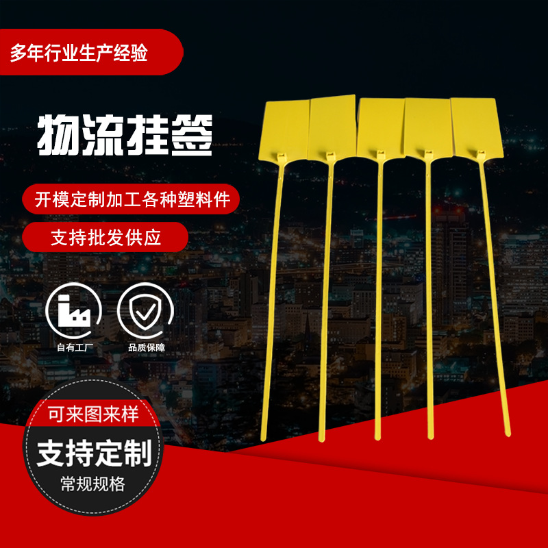 一次性物流挂签 吊牌快递大标签 塑料标识挂牌 挂牵扎带封条标牌