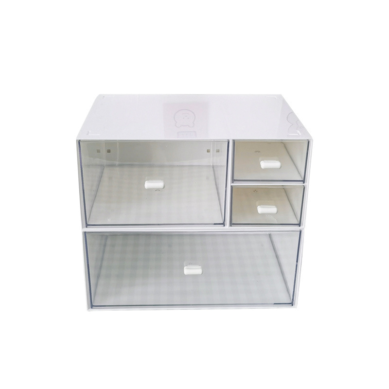 Caja de almacenamiento de escritorio cajón acrílico transparente escritorio papelería cosméticos almacenamiento rack Oficina organizador caja