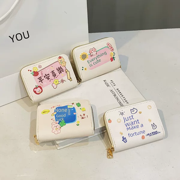 2025 New Cute Card Holder Women's Compact Multi-Card Slot Large Capacity Card Holder Student Cartoon Zipper Card Holder Wallet