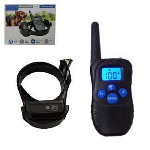 Pet Dog Training Device Bark Stopper Rechargeable Waterproof Trainer Blue Screen Blue Button
