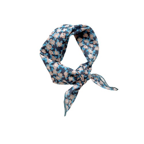 Japanese style cotton and linen versatile literary scarf head small square scarf new small floral scarf children's pure cotton fresh square scarf 