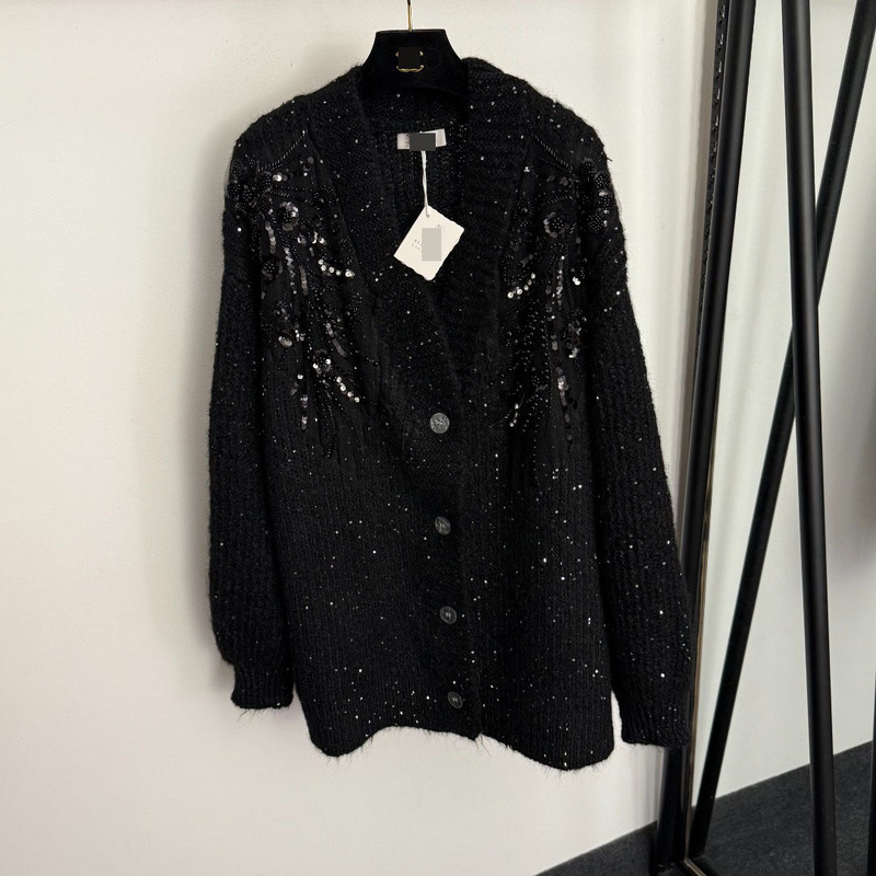 Nanyou High-End Women's Early Autumn New Design Casual Fashion Pearl Sequin Beaded Floral Knit Sweater Top Nanyou High-End Women's Early Autumn New Design Casual Fashion Pearl Sequin Beaded Floral Knit Sweater Top