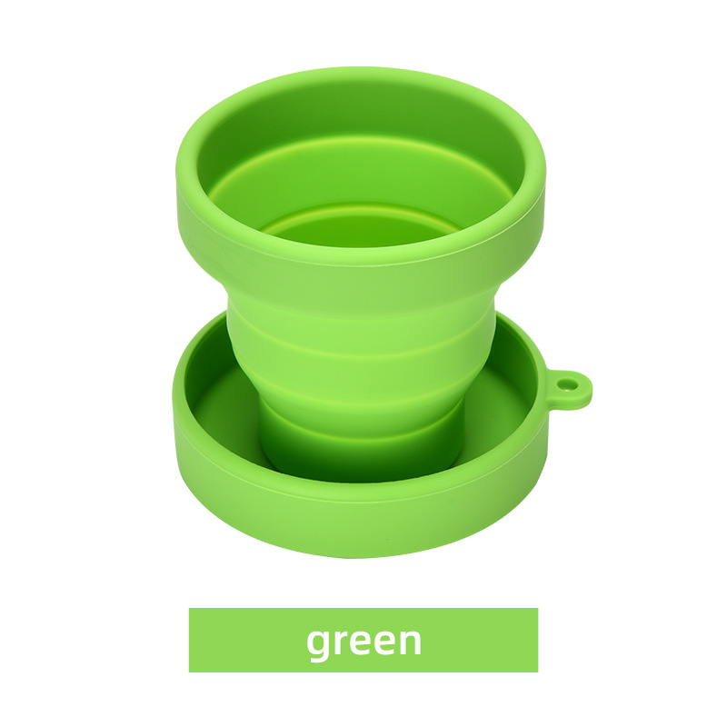 Taza de agua plegable de silicona para viajes al aire libre, taza retráctil portátil a prueba de caídas, taza de regalo de vacaciones publicitaria en stock
