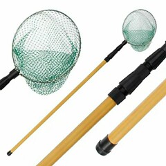 抄網竿伸縮杆絕緣玻璃鋼抄網全套魚竿撈魚網兜捕魚抄網杆漁網雙杆