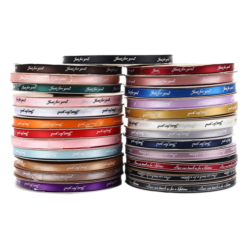 1cm100 tamaño sólo para usted Inglés cinta de poliéster flores regalo DIY decoración de la torta del regalo cinta de color