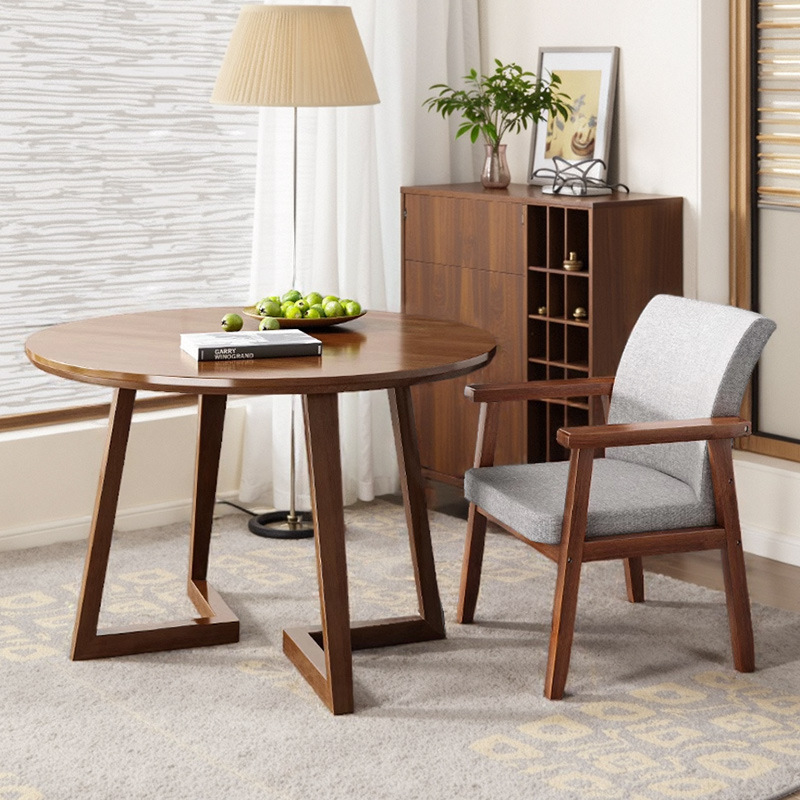 Café, leche, té, mesa de comedor, mesa pequeña de negociación de madera maciza, mesa de recepción comercial, mesa redonda de ocio