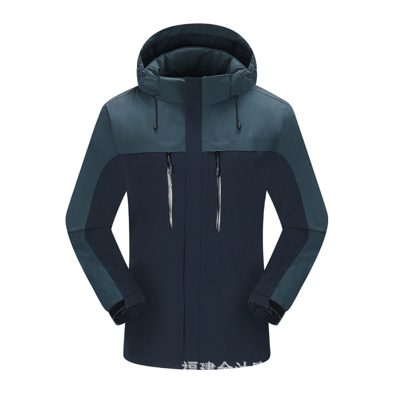 Primavera y otoño al aire libre una sola capa de vestir hombres y mujeres nuevo abrigo con capuz a prueba de viento impermeable ropa de montaña casual al por mayor
