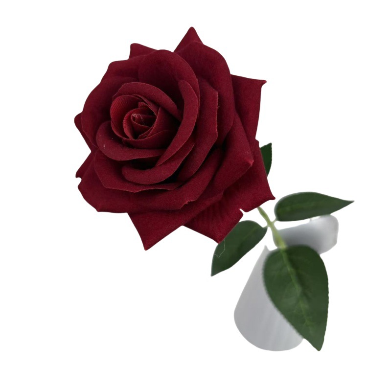Simulación de una sola tela de terciopelo gran cuerno Mei en el hogar decoración de boda decoración de fotografía de San Valentín decoración de pared de flores