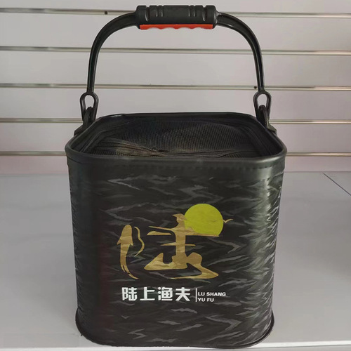 Collapsible Portable Water Bucket with EVA Strap Live Fish Bucket Thick Bottom Portable Fishing Bucket Fishing Gear Wholesale