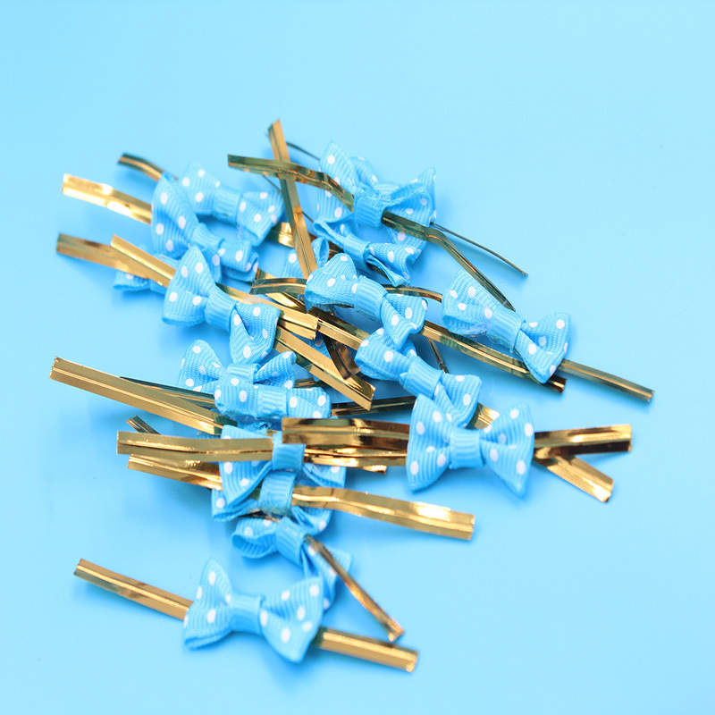 Fabricante en stock embalaje para hornear color pajarita de seda Lollipop corbata cuerda galleta embalaje bolsa empate 500