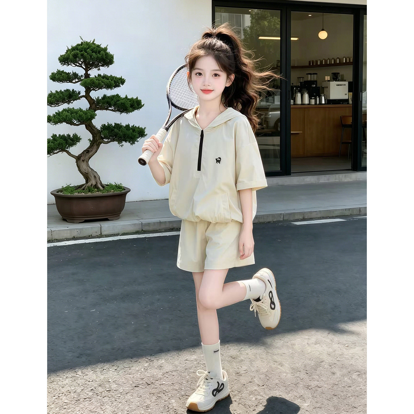 女童夏套装2026新款儿童夏季薄款防晒速干运动服女孩独特漂亮衣服