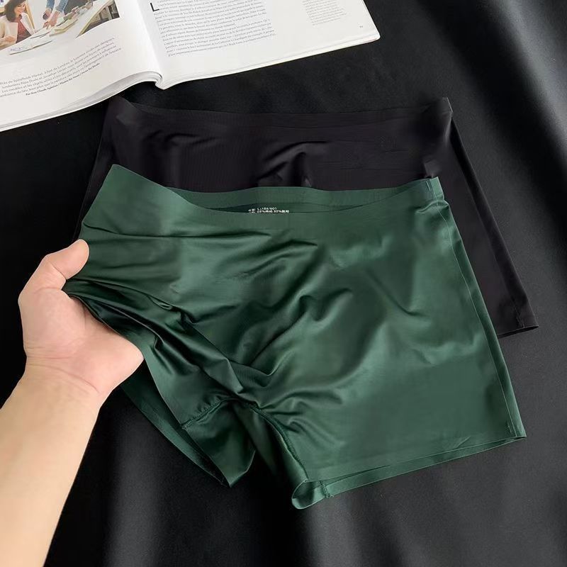 One-Piece Seamless Low-Waist Sports Fitness Sexy Men's Boxer Briefs Translucent 3D Stereo Bag Boxer Shorts