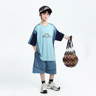 男童夏装运动套装中大童2026新款男孩短袖短裤冰丝凉感两件套童装