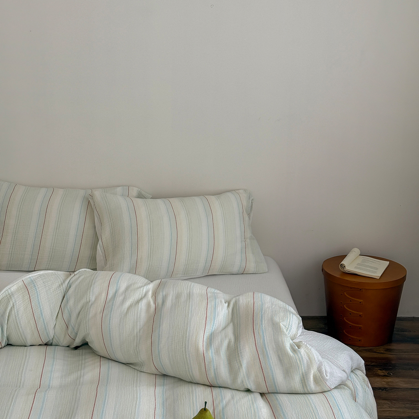 Pure Cotton Striped Bedding Set, Super Soft Double Layer Yarn_voghion.com