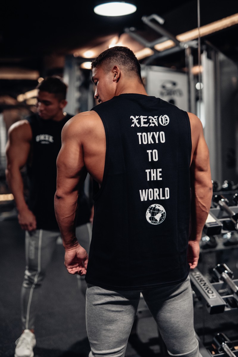 Men's Sleeveless T-Shirt Trendy Brand Muscular Design Fitness Summer Running Training Vest Sports Clothes For Men_viptrois.com
