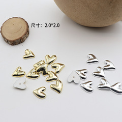 Crooked peach heart acrylic electroplated gold and silver mobile phone case headwear hairpin jewelry shoe buckle accessories accessories handmade materials