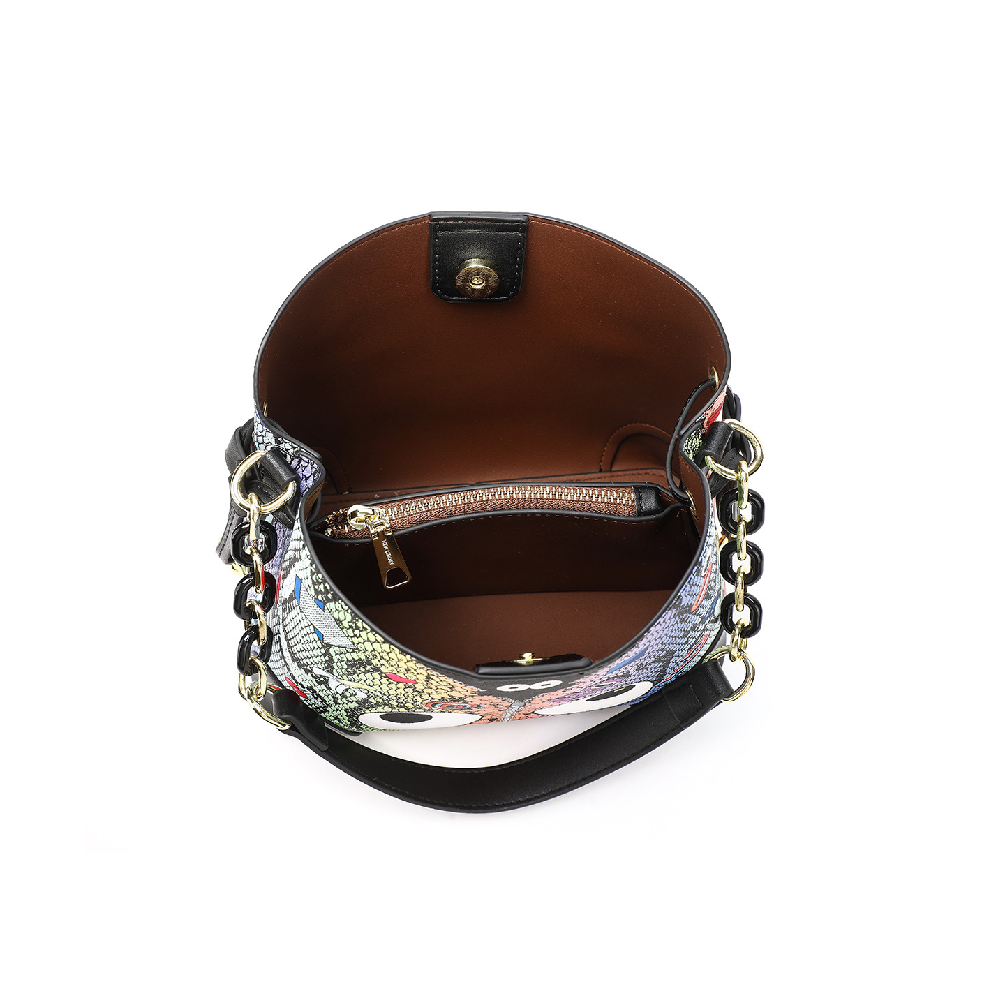 Bolso de mano de impresión de serpiente de alto nivel europeo y americano clásico de hebilla magnética bolso de precio único bolso de mujer 2741 - 1 #