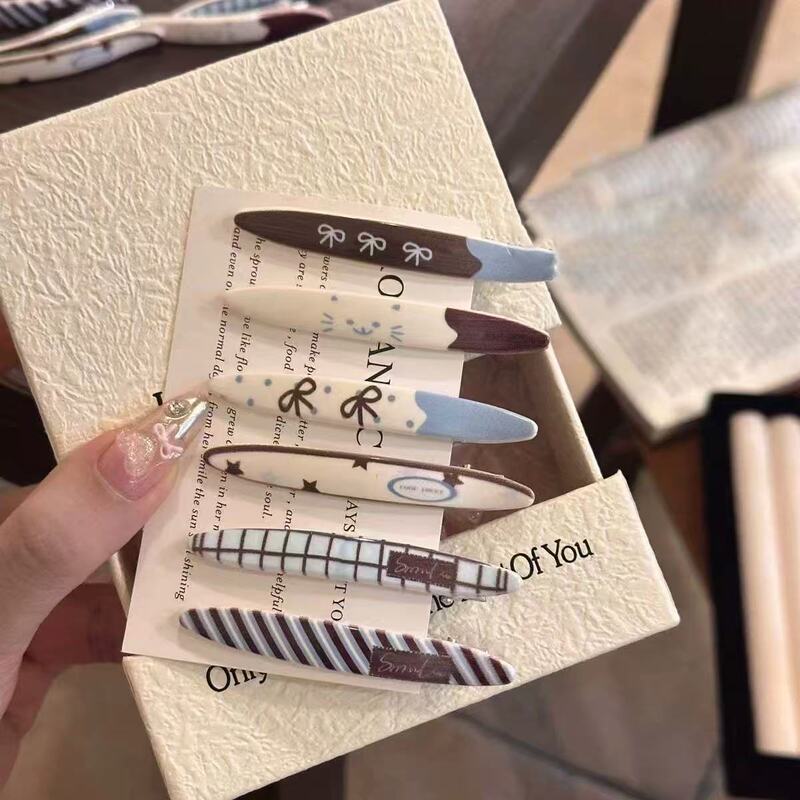 Salt Girl Cat Blue Coffee Color Stripesd Hairpin Versatile Girl Side Bangs Hairpin Hairpin Hairpin Headdress Salt Girl Cat Blue Coffee Color Stripesd Hairpin Versatile Girl Side Bangs Hairpin Hairpin Hairpin Headdress