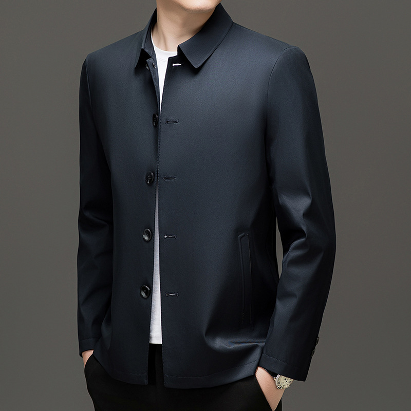 Primavera y otoño transfronterizos chaqueta de hombre con sola solapa de botón medio largo chaqueta de hombre casuales chaqueta guapo image 4
