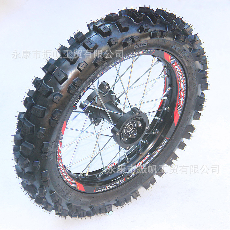 Off-Road Motorcycle 1.85X 14inch Aluminum Alloy Wheel Hub 90/100-14 Inner and Outer Tire High-Speed Competition Spoke Wheel Rim