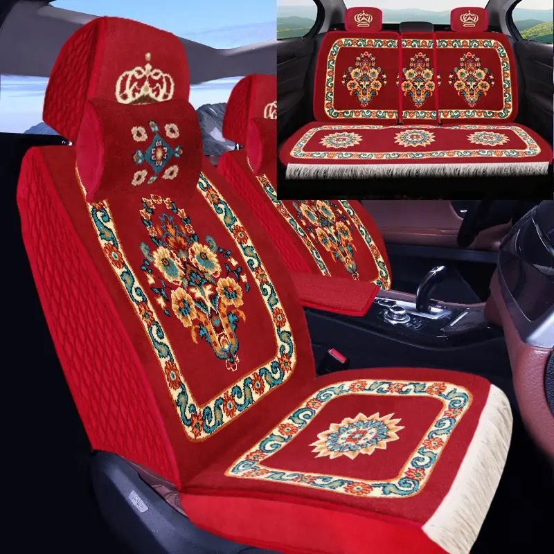 Car Cushion Blended Imitation Wool Handmade Carpet Short Plush Fully Surrounded Four Seasons Universal Pure Wool Five-seater Car Cover