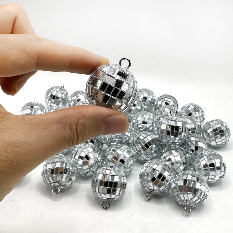 Glass Disco Ball Hook European Hanging Ring Foam Disco Mirror Ball Christmas Tree Decoration Pendant Small Pendant