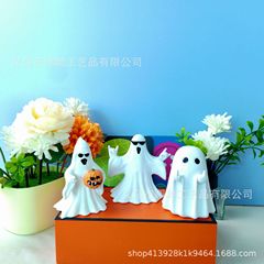 亚马逊新款跨境Middle finger Cute Ghost万圣节中指爱心幽灵摆件