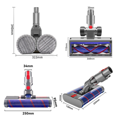 Wanchuang suitable for Dyson vacuum cleaner accessories V8/V10/V11/V12 mop head electric floor brush direct drive floor brush