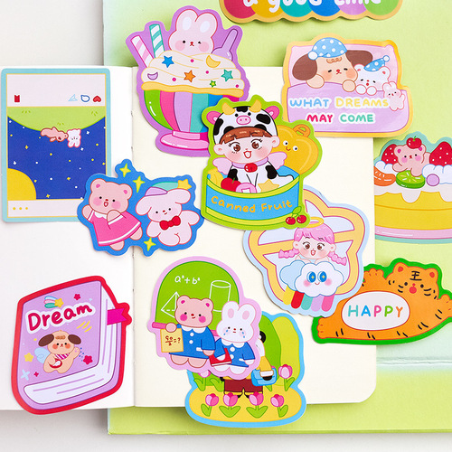 Message Milk Ball Bubble Large Sticker Pack, Bag of Large Multipurpose Decorative Stickers, Creative and Cute Materials, 20 Pieces, 4 Styles