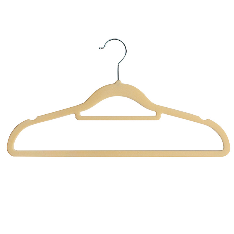 Percha de ropa al por mayor percha de plástico percha de almacenamiento de armario hogar flocado antideslizante sin costura flocado percha