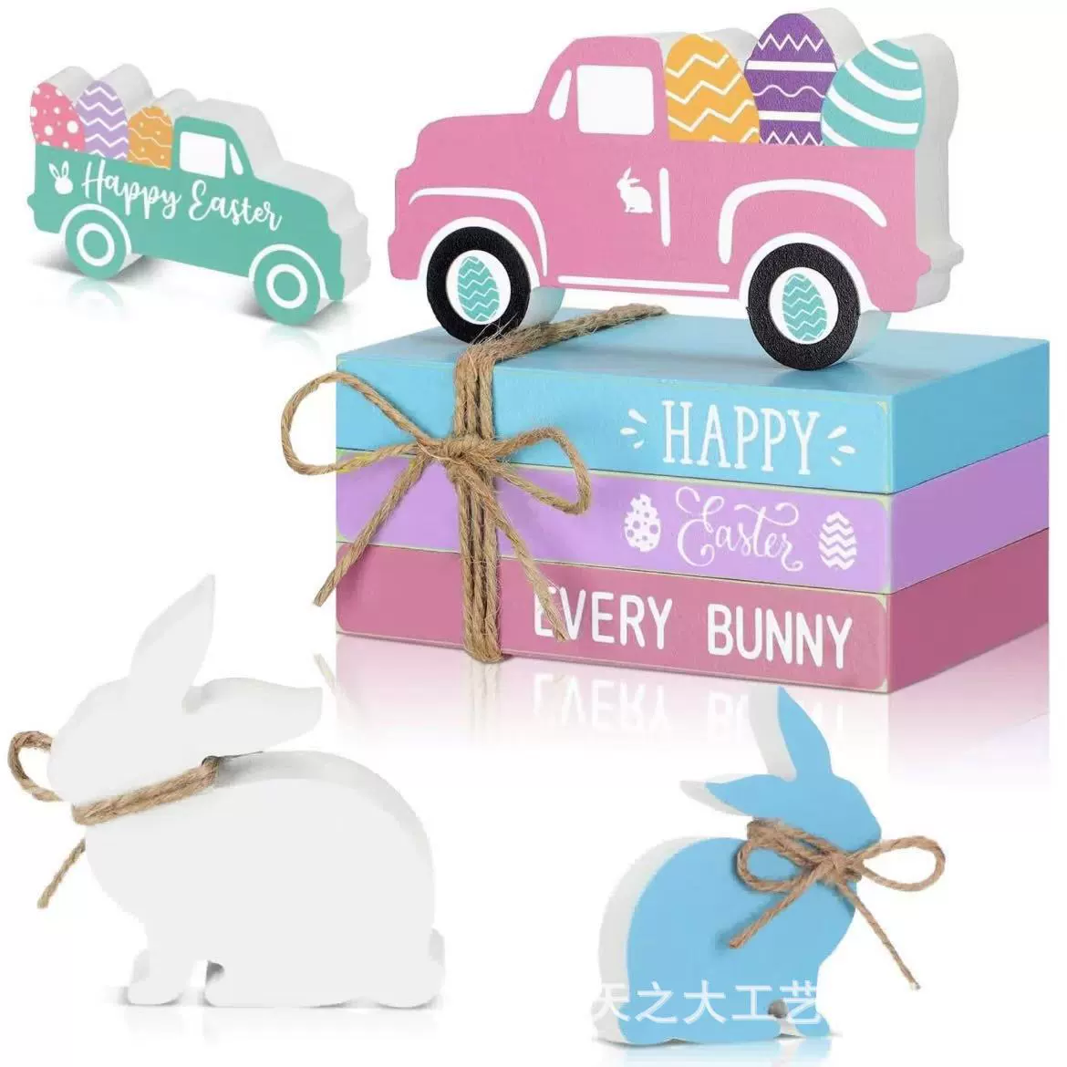 Трансграничная пасхальная многоуровневая поднос декоративные украшения в форме кролика декоративные поделки ресторан атмосфера украшения подарок