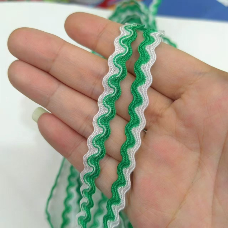 Spot bicolor en forma de S ondulado correas 5mm polipropileno ola de agua encaje étnico drama traje sombrero material hecho a mano