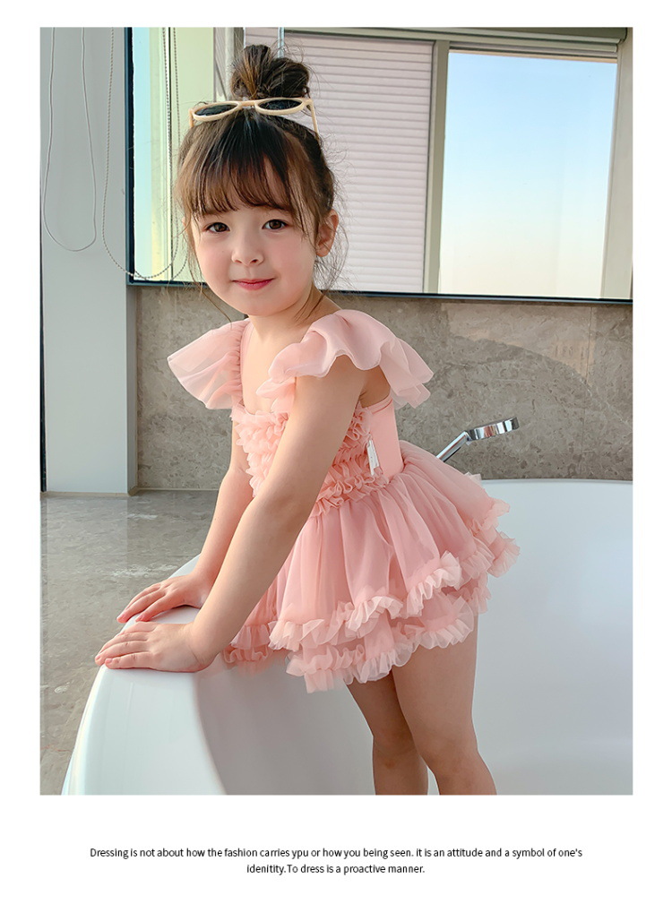 Girl's Solid Color One-pieces Kids Swimwear display picture 3