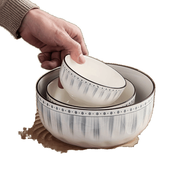 Tazón doméstico grande 2024 nuevo tazón de cerámica para cenar platos de platos combinados cubiertos de 6 pulgadas 8 pulgadas gran fideos de sopa nuevo