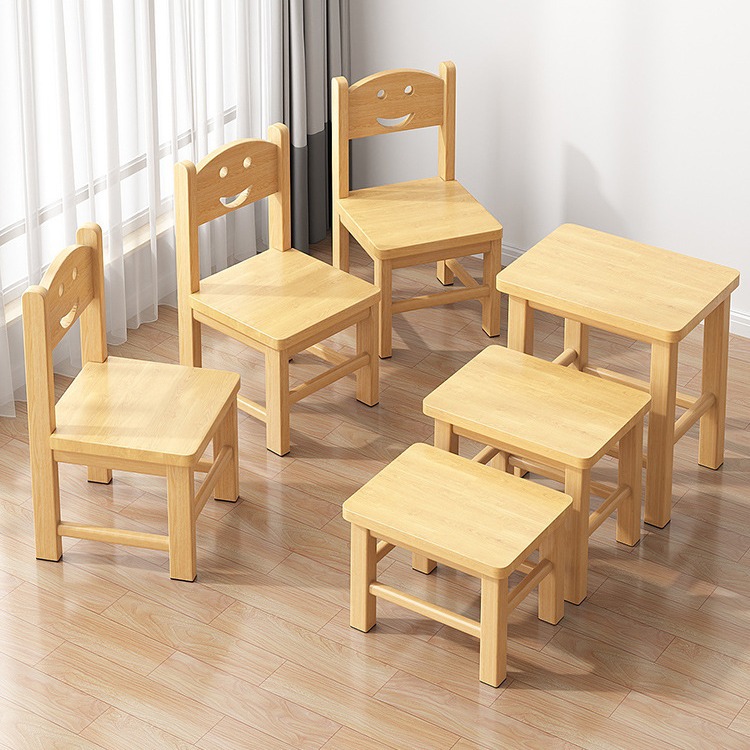 Taburete de madera maciza hogar sala de estar taburete bajo respaldo para niños silla pequeña Internet celebridad taburete redondo pequeño taburete cuadrado simple