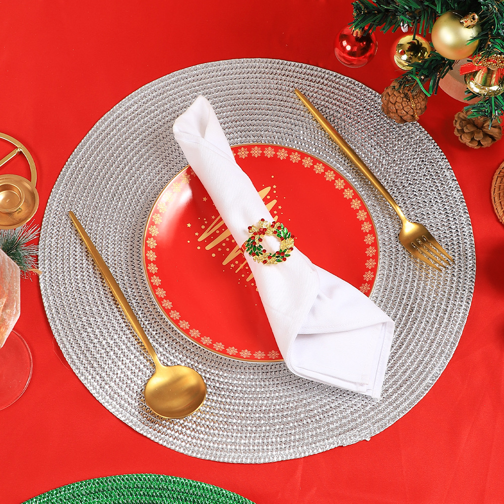 Navidad elementos de color mesa aislamiento de tazas almohadilla de mesa aislamiento de tazas almohadilla de tazas de Navidad redonda