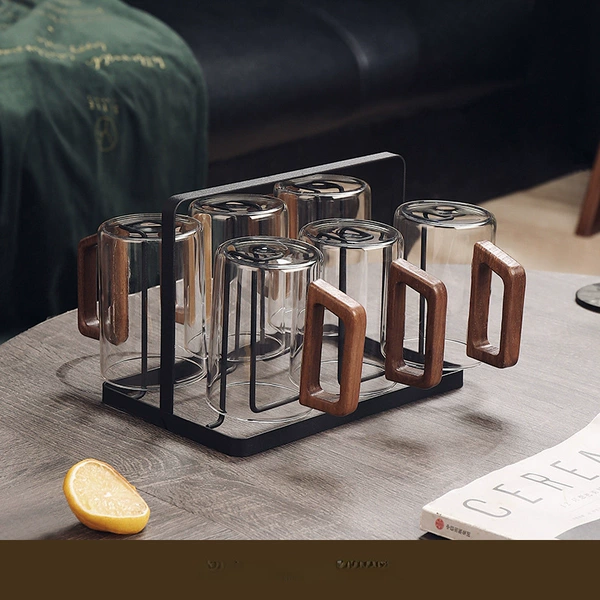 Black glass holder, 300 ml