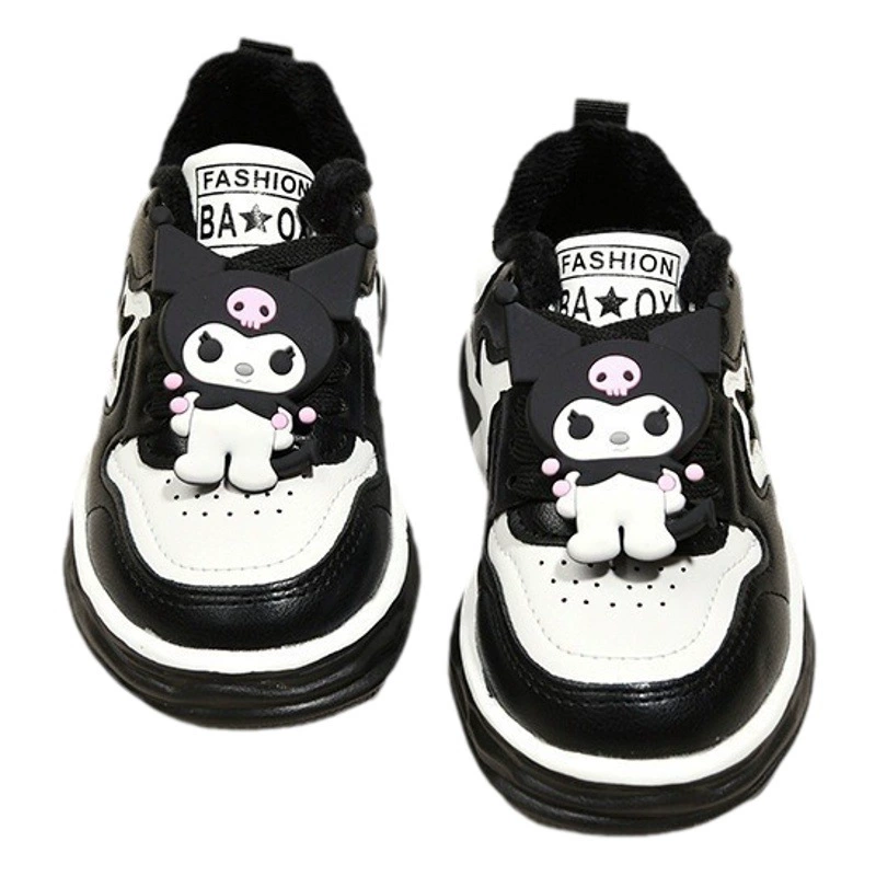 Детская двуххлопковая обувь для досок на толстой подошве 2023 осень-зима Новые универсальные повседневные туфли coolomi, Нескользящие кроссовки для девочек, прилив