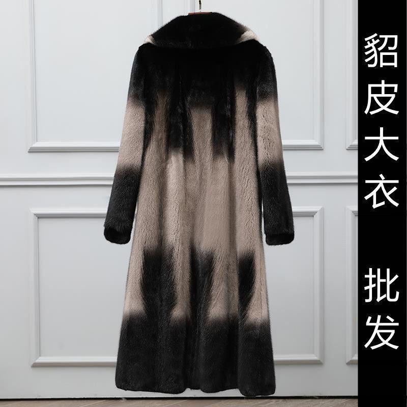 2025 New Haining Leather Mink Outwear Women's Mid-Length Hooded Classy Fur Mink Outwear Women's Trendy