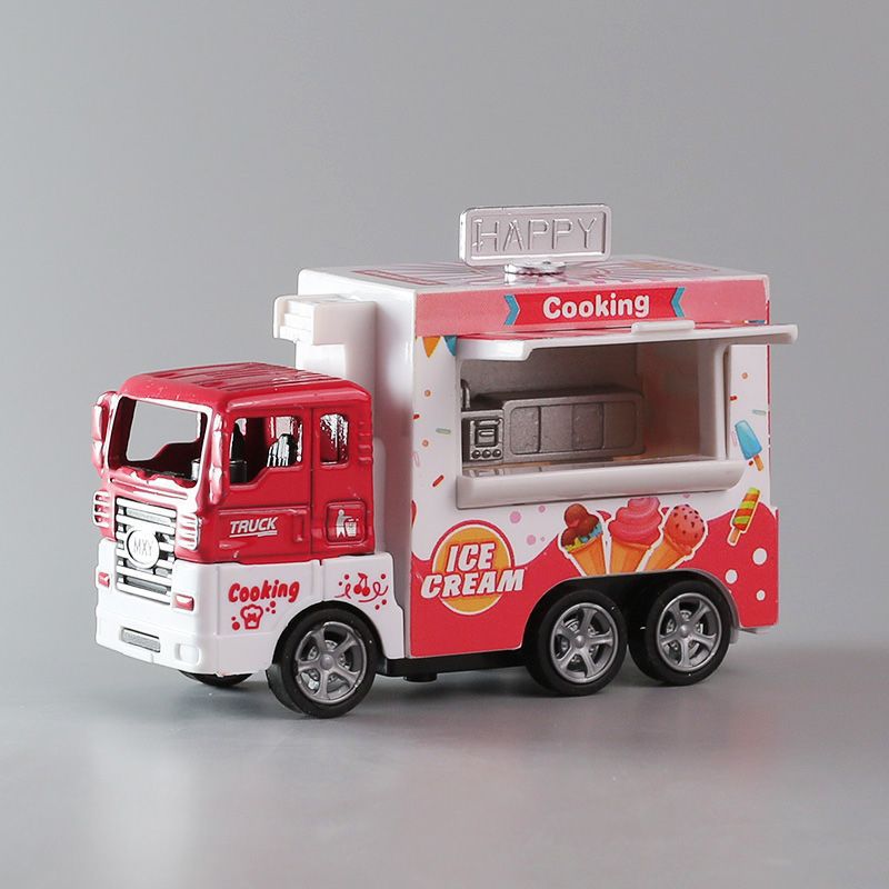 Mini Fast Food Truck Kidsren's Toy Car Boy Baby Ice Cream Car Cargo Truck Wholesale Gift 3