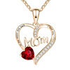 Necklace heart shaped engraved for mother's day, suitable for import, Birthday gift, wholesale