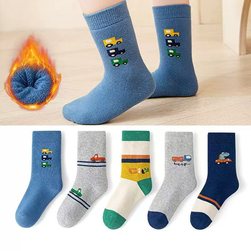 Оптовая продажа шесть пальцев крыс детские носки расческа хлопок зимой утолщенные теплые махры без костей мужские и женские носки с бархатными носками