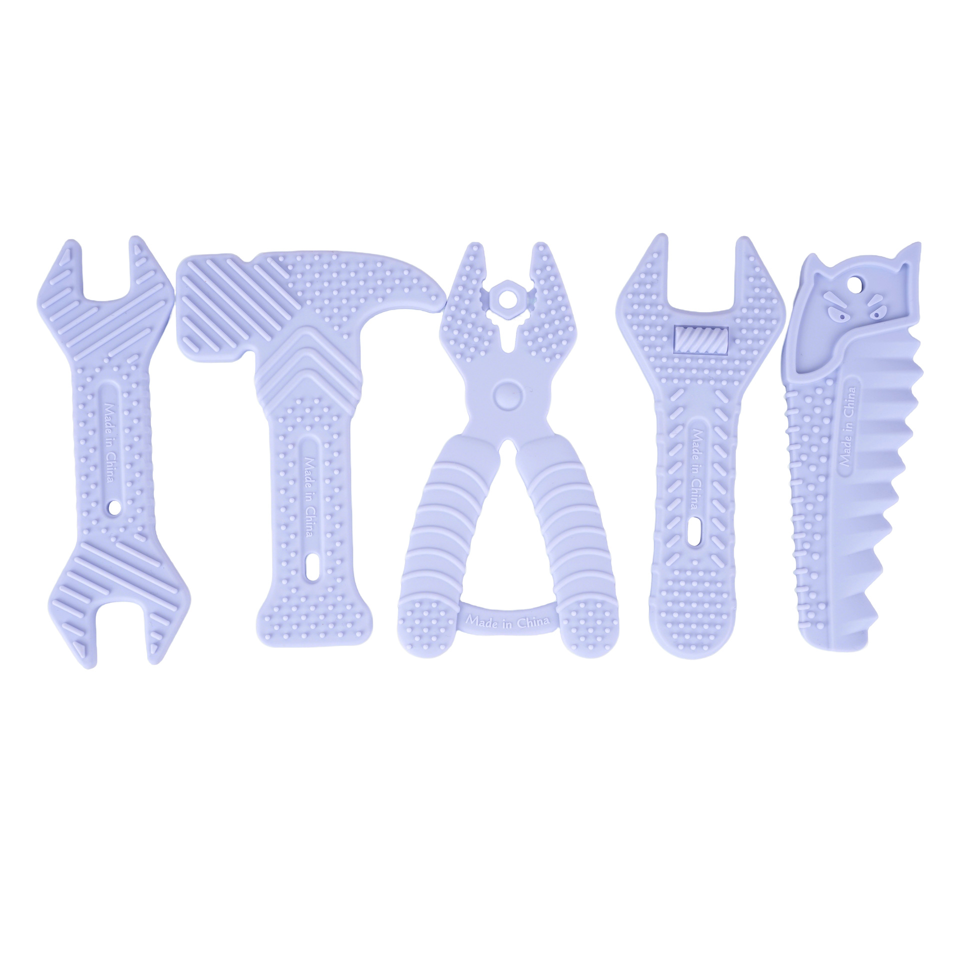 Martillo transfronterizo llave de goma de dibujos animados juego de juguetes para bebés pegamento anti-comer mano de silicona palillo molar