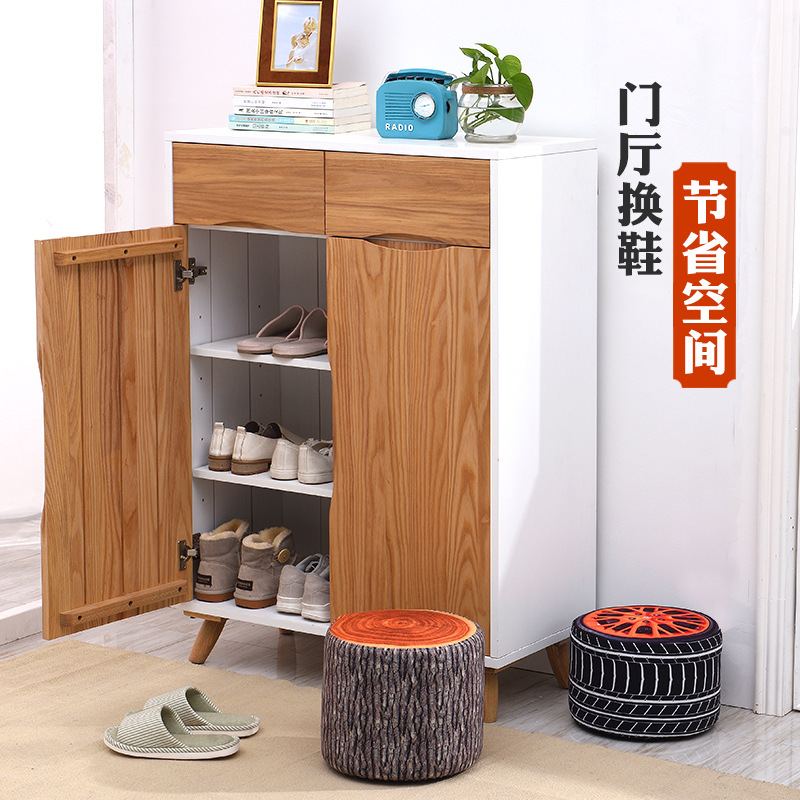 Fruit Bench Fashion Fabric Small Stool Creative Home Use Shoe Bench Low Stool Wooden Board Bench Round Bench Seat Stool Sofa Bench